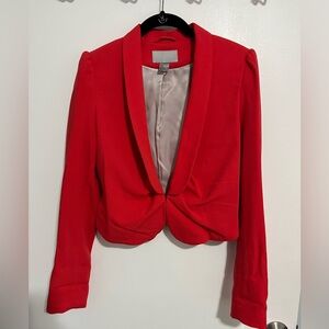 H&M red crop Blazer